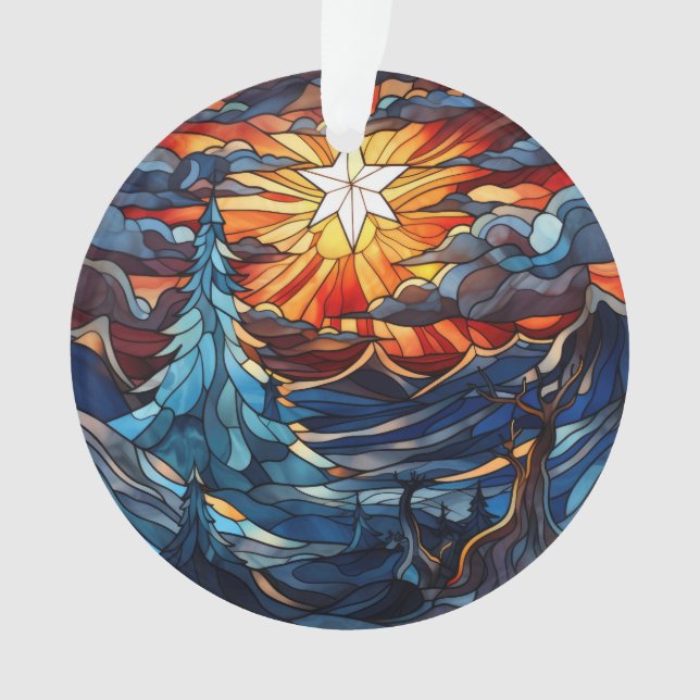 Paysage de Noël en verre feuilleté (devant)