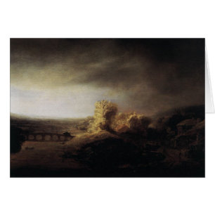 Paysage de peinture d'art de Rembrandt