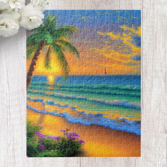 Paysage de plage Tropical Puzzle (Créateur téléchargé)