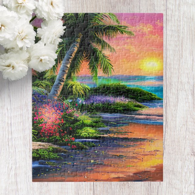 Paysage de plage Tropical Puzzle (Créateur téléchargé)