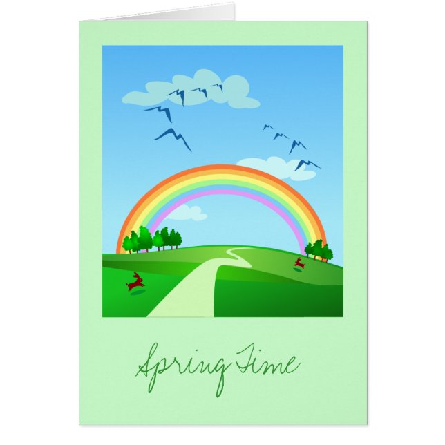 Paysage de printemps, carte (Devant)
