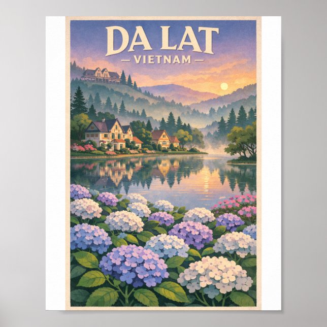 Paysage de rêve de Da Lat – Impression rétro de vo (Devant)