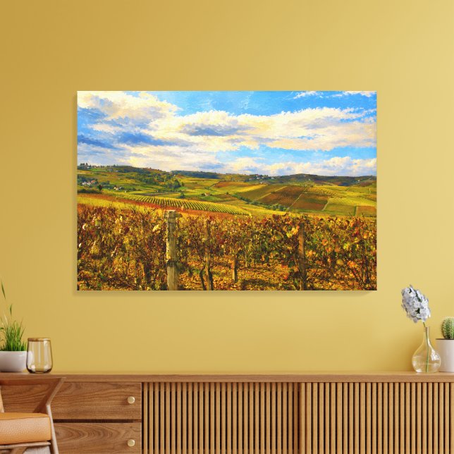 Paysage de vignoble de Piémont sur toile tendue (Insitu(Salon))
