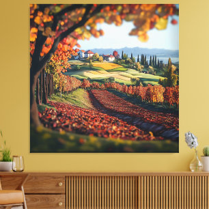 Paysage de vignoble de Toscane Italie sur toile te
