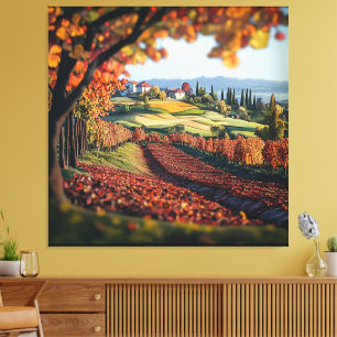 Paysage de vignoble de Toscane Italie Toile étirée