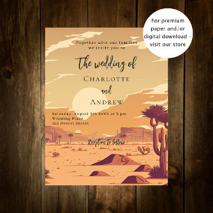 Paysage désertique faire-part de mariage rétro bud