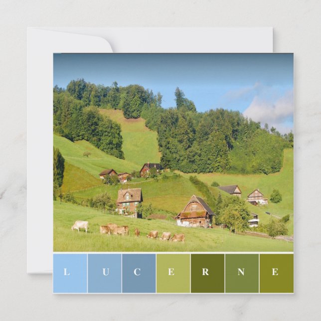 Paysage d'été en Suisse carte à plat (Devant)