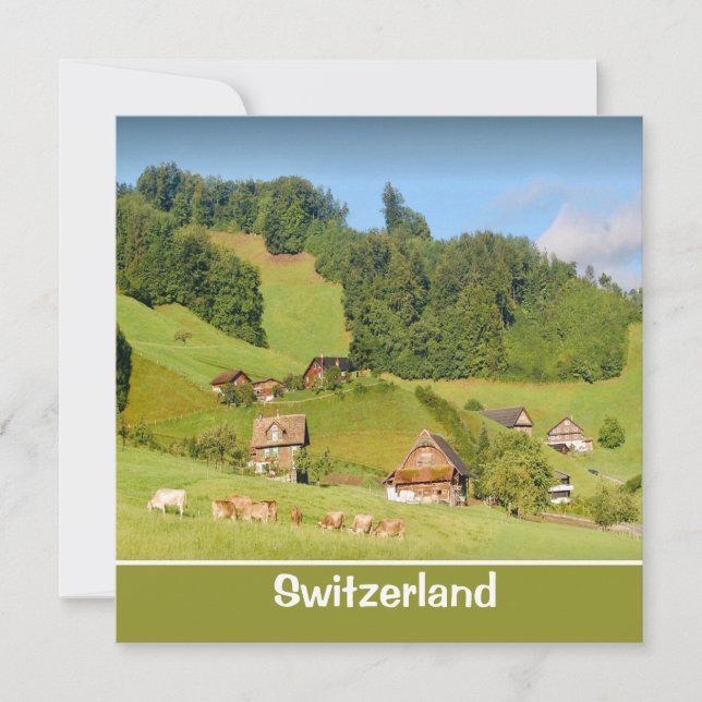 Paysage d'été en Suisse carte à plat (Devant)