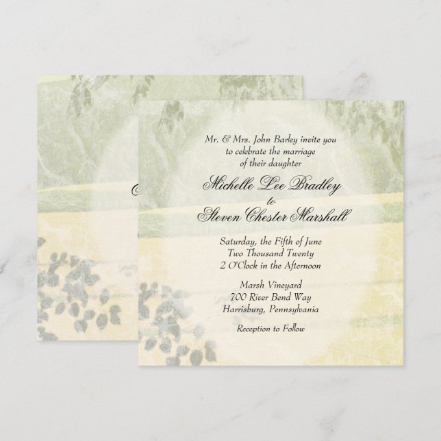 Paysage d'été Invitations de mariage Mariage (Devant / Derrière)