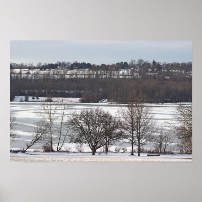 Paysage d'hiver Poster du lac gelé (Devant)
