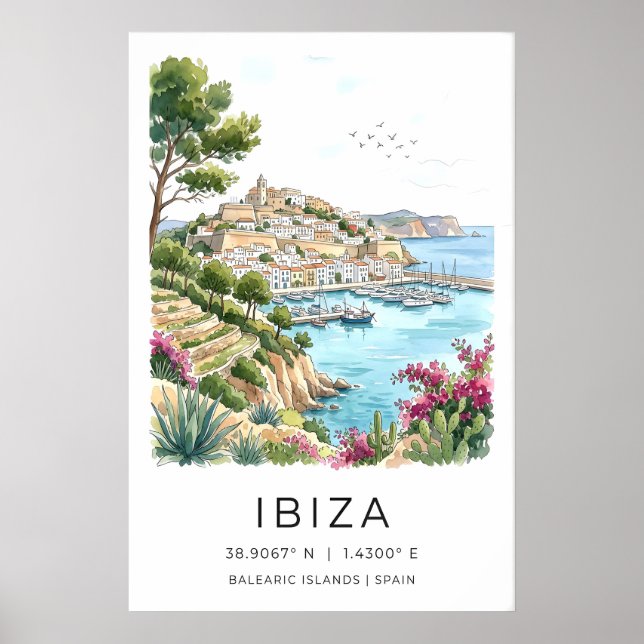 Paysage d'Ibiza Impression Scène de bord de mer à  (Devant)