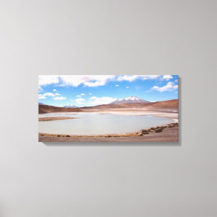 Paysage du lac sur la toile de l'Altiplano