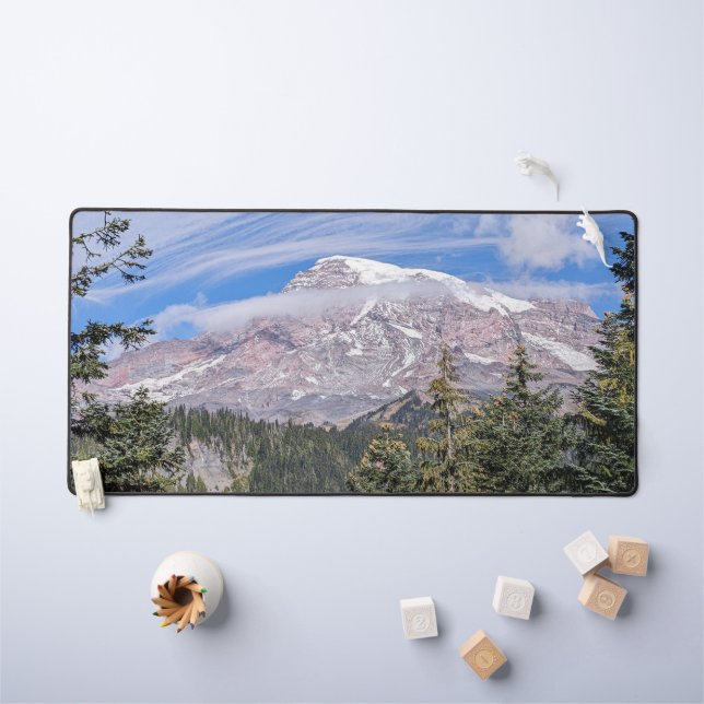 Paysage du mont Rainier et nuages (Tableau pour enfants)