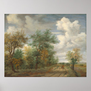 Paysage en bois, Meindert Hobbema Poster d'art