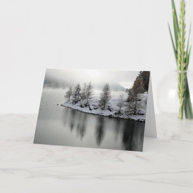 Paysage enneigé Carte de vœux d'hiver (Devant)
