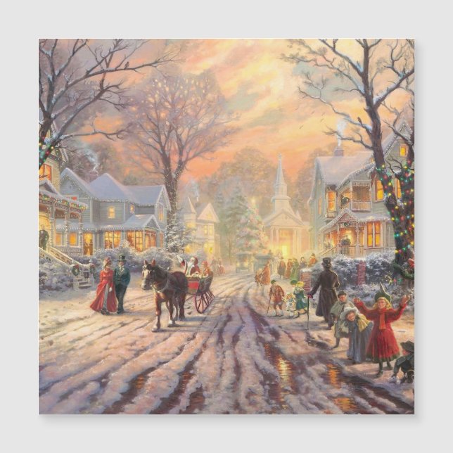 Paysage enneigé de Noël victorien vintage (Devant)