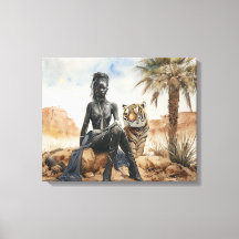 Paysage féminin africain toile étirée