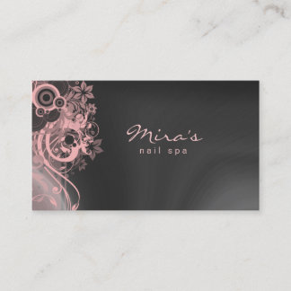Paysage floral Carte de visite gris rose