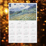 Paysage France Vincent Van Gogh Calendrier 2025<br><div class="desc">Personnalisé, simple noir et blanc clair, 2025 année complète, décoration de bureau de la maison, cool, mince, taille de carte postale, voyage / paysage / nature / amateur d'art vintage et aimant calendrier annuel des connaisseurs Van Gogh, pour toute surface magnétique à la maison ou au bureau, avec un beau...</div>