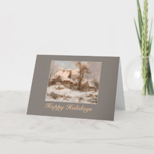 paysage hiver peinture vacances carte de voeux