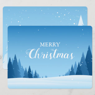 Paysage hivernal enneigé Merry Christmas Card