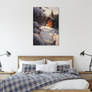 Paysage hivernal neige toile d'art