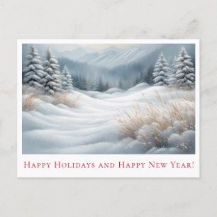 Paysage hivernal neige - Voeux de vacances Carte p