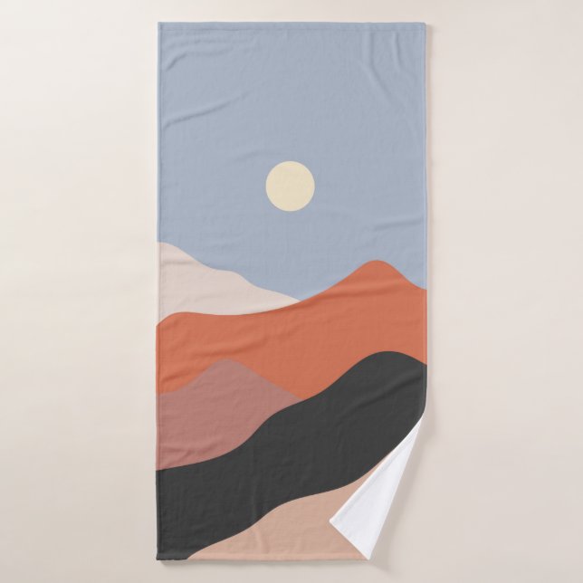 Paysage illustrations du milieu du siècle, plan mi (Serviette de bain)
