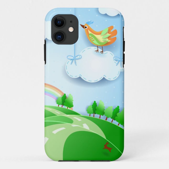 Paysage Imaginaire avec oiseau, coque iPhone5 (Dos)