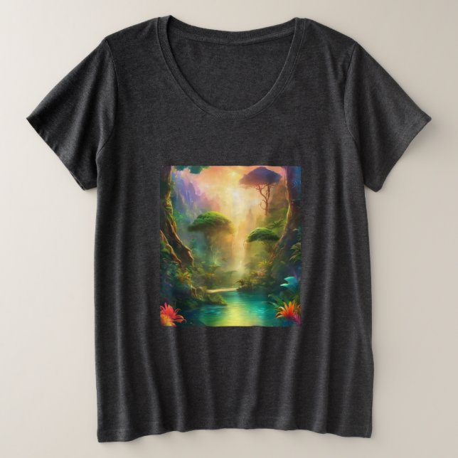 Paysage Imaginaire Couleurs vives Rivière T-Shirt (Design devant)