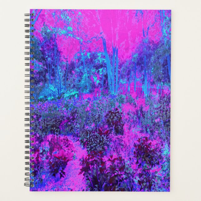 Paysage impressioniste rose chaud et bleu (Devant)