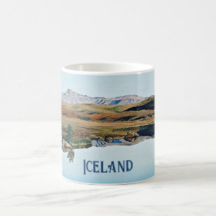 Paysage islandais peinture souvenir tasse à café