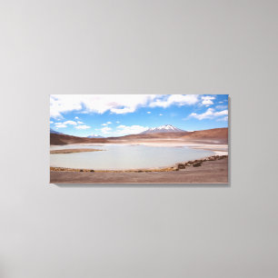 Paysage lacustre sur toile de l'Altiplano