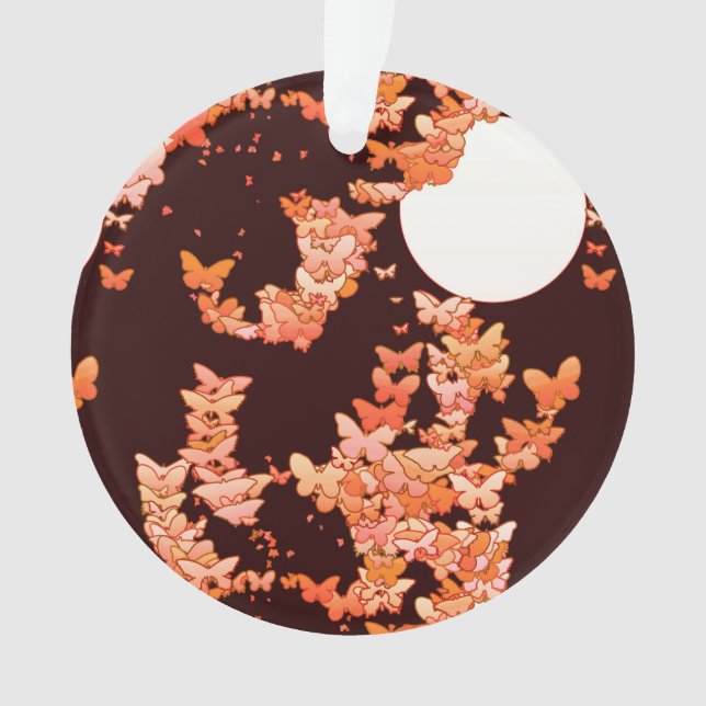 Paysage lunaire aux papillons - corail, chocolat (devant)