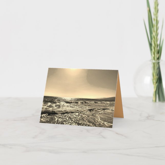 Paysage marin sur carte sépia  (Devant)