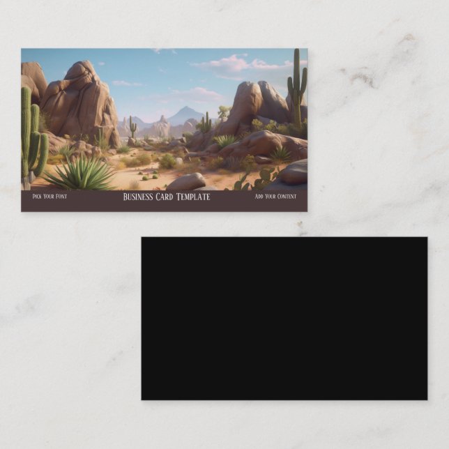 Paysage Montagnes Désert Carte de Visite (Devant / Derrière)