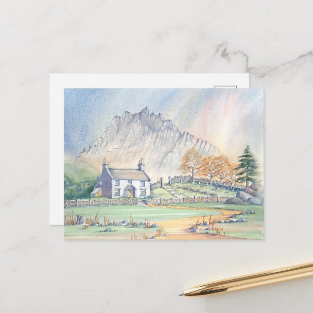 Paysage montagneux gallois de Snowdonia - Carte po (Devant/Arrière en situation)