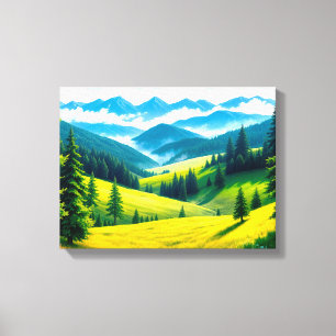 Paysage n° 4, série de paysages sur toile