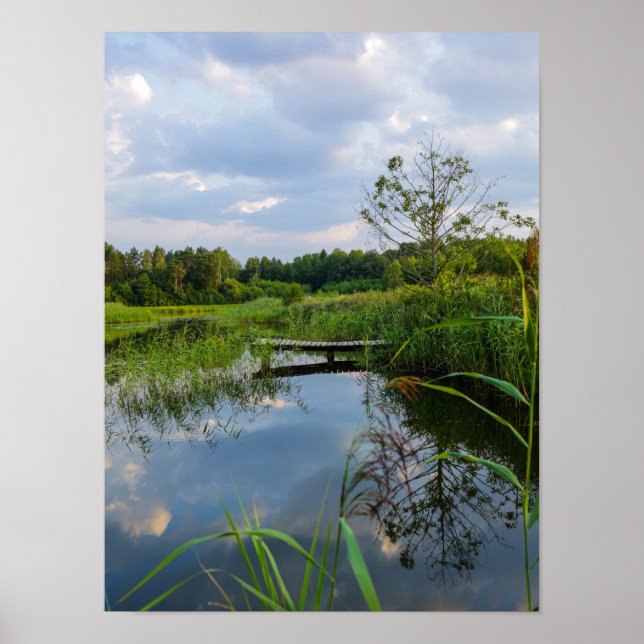 Paysage naturel Lac Paysage Biélorussie Poster (Devant)