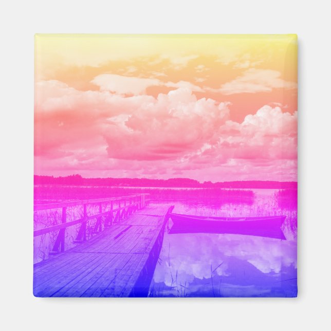 Paysage naturel Lac Sky Belarus Magnet (Devant)