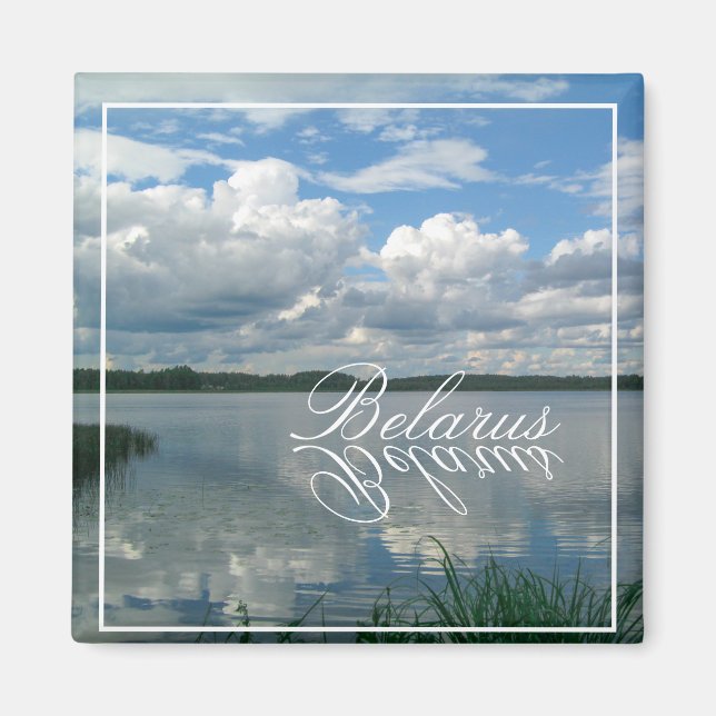 Paysage naturel Lac Sky Belarus Magnet (Devant)