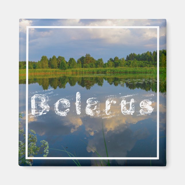 Paysage naturel Lac Sky Belarus Magnet (Devant)