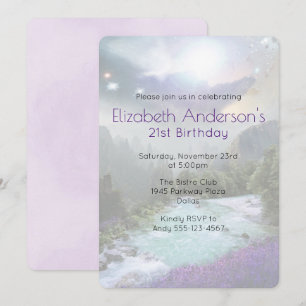 Paysage naturel magique Invitation d'anniversaire