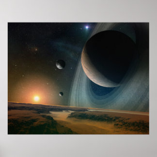 Paysage planétaire - impression d'art spatial