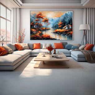 Paysage près du lac Poster d'art moderne