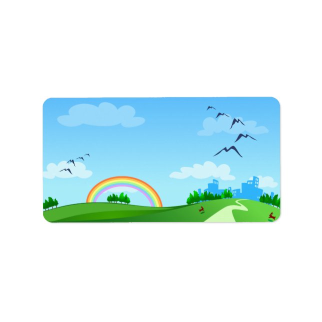Paysage printanier, étiquette (Devant)
