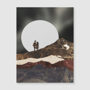 Paysage romantique en marbre clair de lune