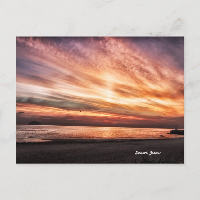 Paysage Sunset Girvan Beach Scotland Carte postale (Devant)