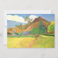 Paysage tahitien, Montagnes Tahiti, Paul Gauguin