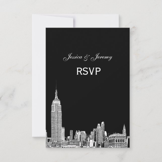 Paysage urbain de NYC 01 Gravé RSVP #1 Avec Menu (Devant)
